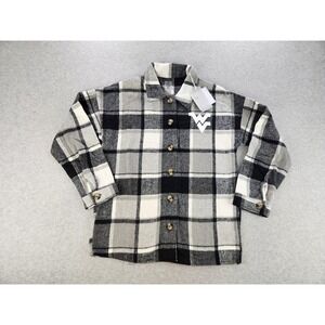 THICK Plaid Gameday Couture West Virginia‎ Mountaineers Womens MED shirt Flannel